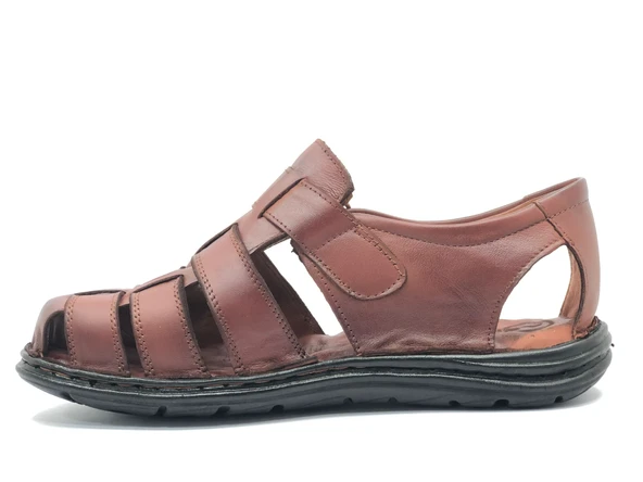 Kocamanlar %100 Hakiki Deri Tam Ortapedik Erkek Sandalet - 9