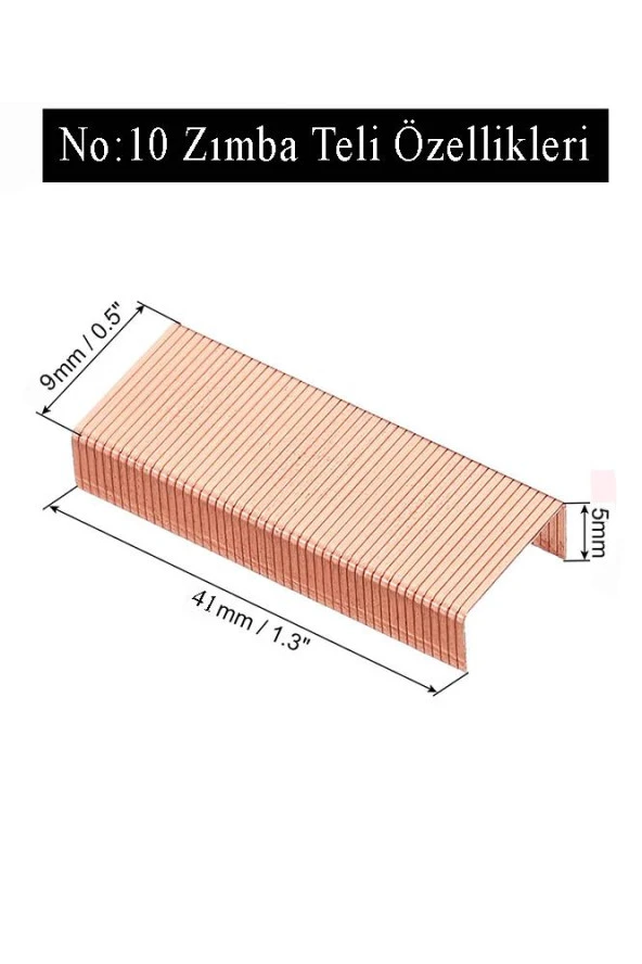 Zımba Teli Küçük No:10 1000 li Bakır Sarı 8 Paket Küçük Delta Zımba Teli 15 Yaprak Zımbalama Kapasiteli Büro Ofis Okul - 5