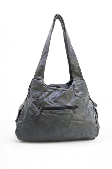 Yıkama Suni Deri Kadın Omuz Çantası 571 Collection Vegan Deri 40*25 Cm Yıkama Suni Deri Çanta - 4