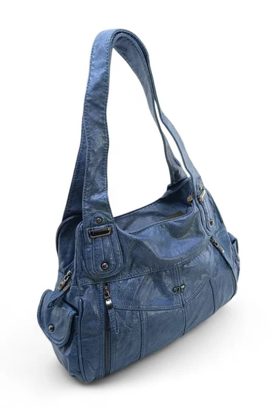 Yıkama Suni Deri Kadın Omuz Çantası 571 Collection Vegan Deri 40*25 Cm Yıkama Suni Deri Çanta - 7