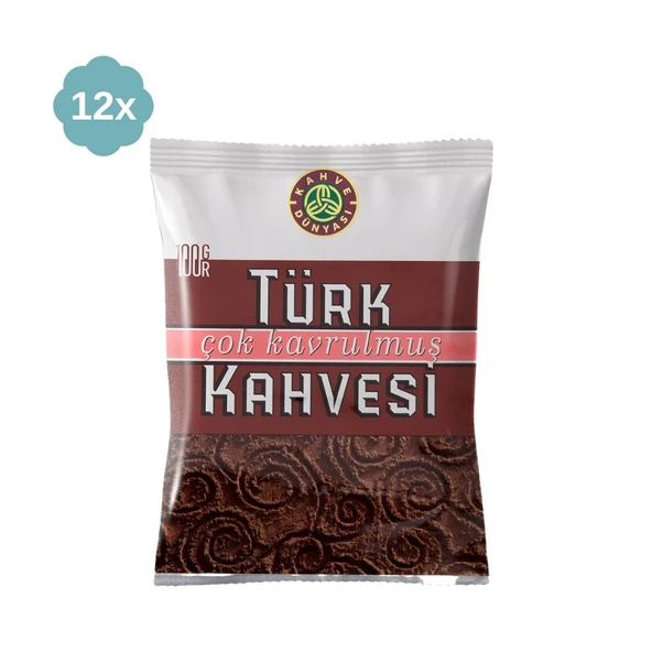 Kahve Dünyası Çok Kavrulmuş Paket Türk Kahvesi 100 gr 12'li