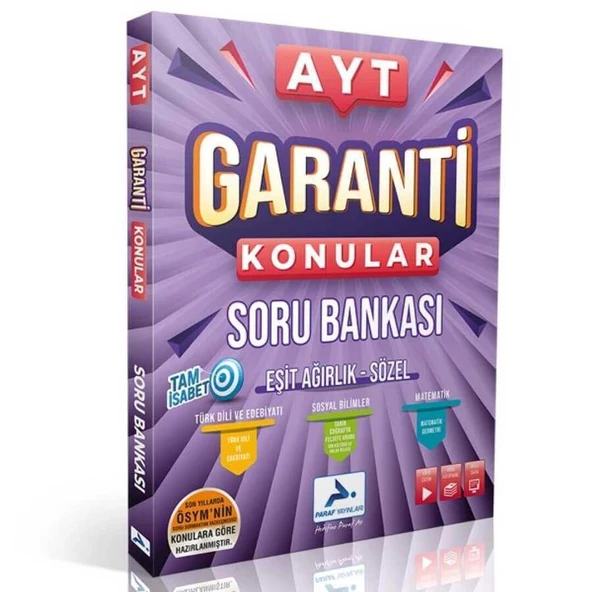 2023 AYT Garanti Konular Soru Bankası Eşit Ağırlık-Sözel Paraf Yayınları