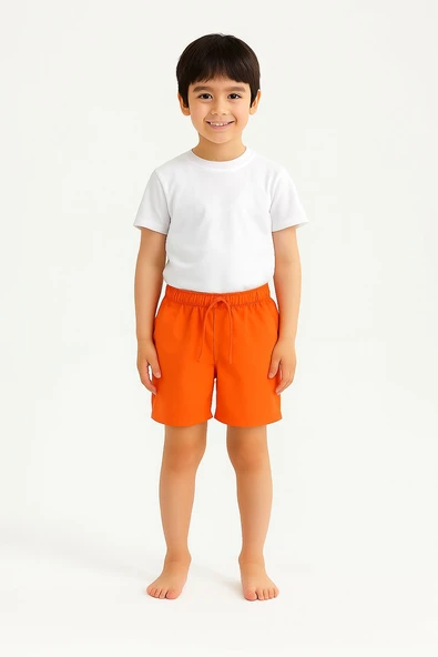 Erkek Çocuk Fileli Cepli Deniz Şortu - Resim 11