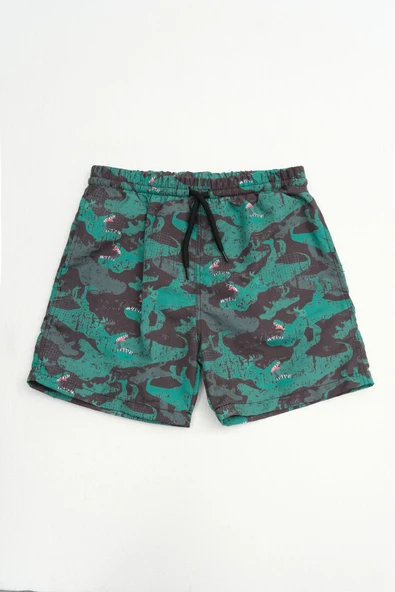 Erkek Çocuk Cepli Yeşil Deniz Şortu ürün görseli 1