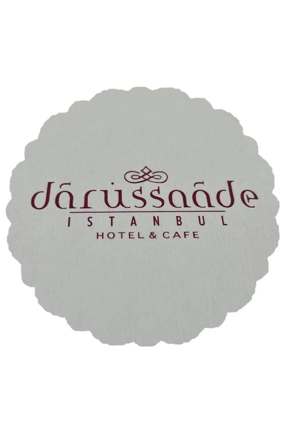 500 Adet Tek Kullanımlık Beyaz Desenli Kağıt Bardak Altlığı 80 mm - 4