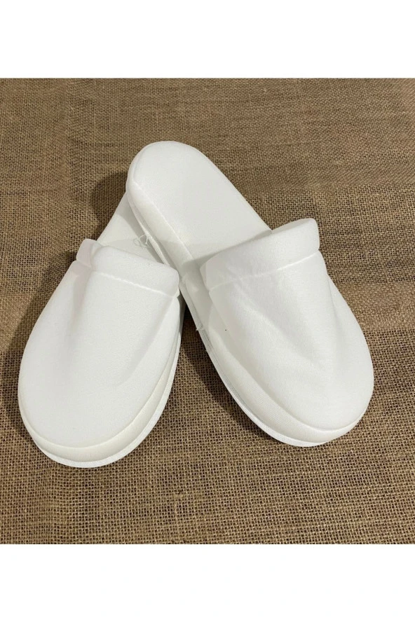 Çift Kat Polyester Havlu Süslenebilir Lohusa Terliği Kalın Sünger Taban Otel Banyo Terlik - Resim 3