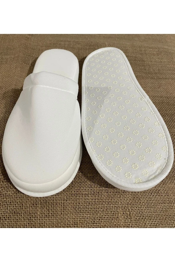 Çift Kat Polyester Havlu Süslenebilir Lohusa Terliği Kalın Sünger Taban Otel Banyo Terlik - Resim 4