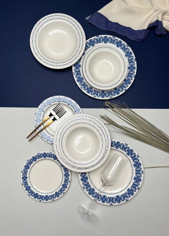 TABAK EVİ Bonsai Blue Garden Porselen Yemek Takımı 4 Kişilik 16 Parça - 2