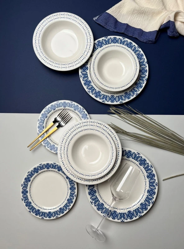 TABAK EVİ Bonsai Blue Garden Porselen Yemek Takımı 4 Kişilik 16 Parça - 4