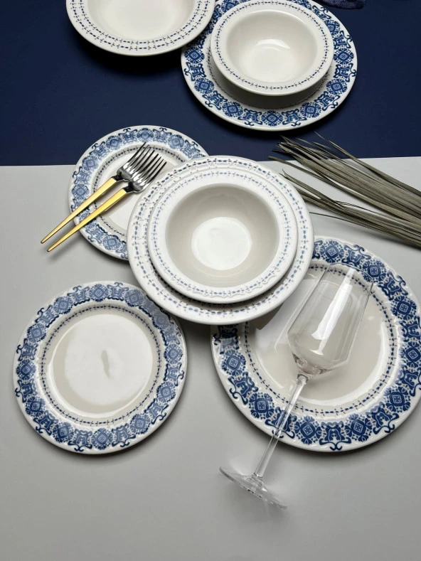 TABAK EVİ Bonsai Blue Garden Porselen Yemek Takımı 4 Kişilik 16 Parça - 5