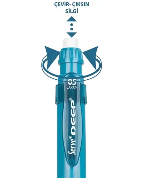 Serve Deep Mekanik Kurşun Kalem 0.5mm Okyanus Mavi - 2