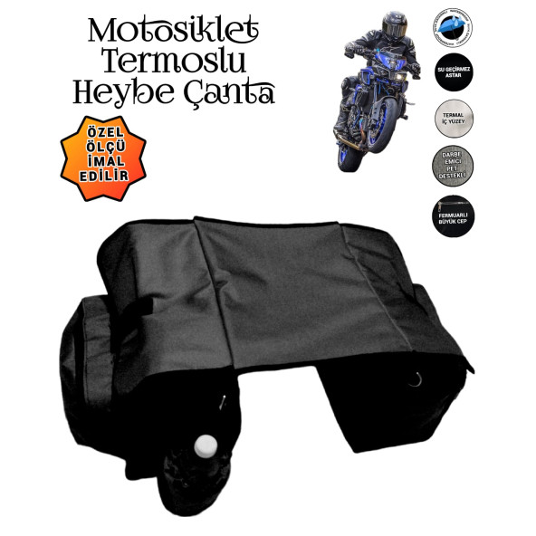 MOTOSİKLET HEYBE ÇANTASI TERMAL TERMOSLU CEPLİ - 2