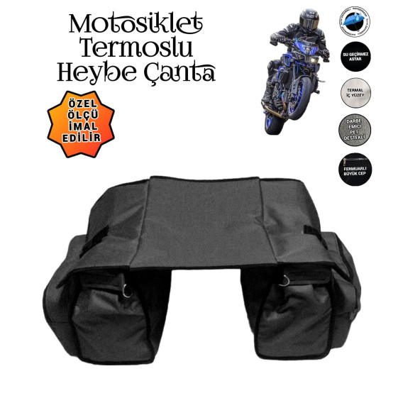 MOTOSİKLET HEYBE ÇANTASI TERMAL TERMOSLU CEPLİ - 6
