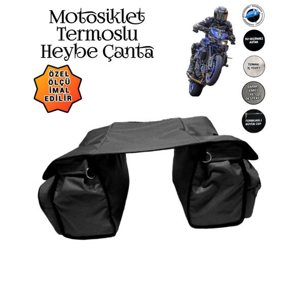 MOTOSİKLET HEYBE ÇANTASI TERMAL TERMOSLU CEPLİ - 7