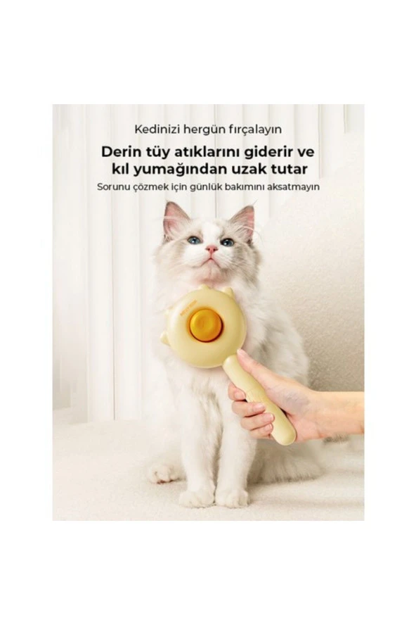 Kedi Tarağı, Kedi Tüy Toplayıcı, 140 Derece Kavisli Tarak Dişleri - 4