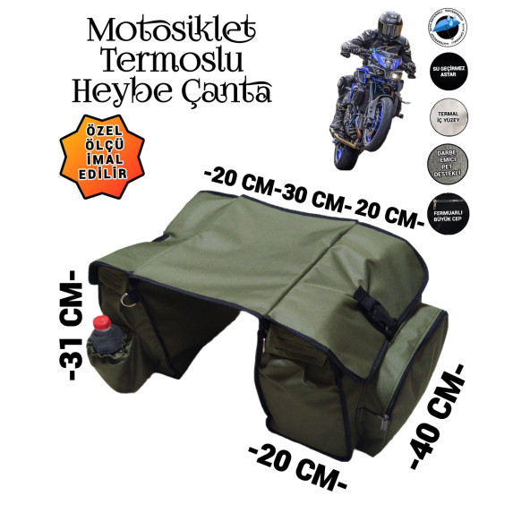 MOTOSİKLET HEYBE ÇANTASI TERMAL TERMOSLU CEPLİ - 3