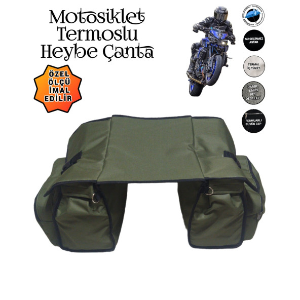 MOTOSİKLET HEYBE ÇANTASI TERMAL TERMOSLU CEPLİ - 6