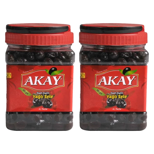 Akay Zeytin Mega Yağlı Sele 1 Kg (cal :260-290) x 2 Adet