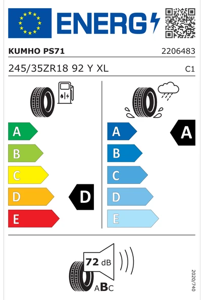Kumho Ecsta PS71 245/35R18 92Y XL Yaz Lastiği - 2023 - 4