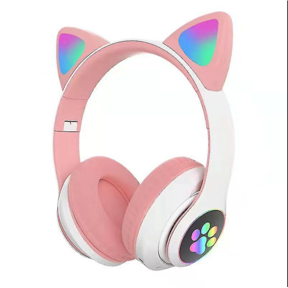 STN-28 Bluetooth LED Işıklı Hafıza Kartı Girişli Kulak Üstü Kedi Kulaklık - 4