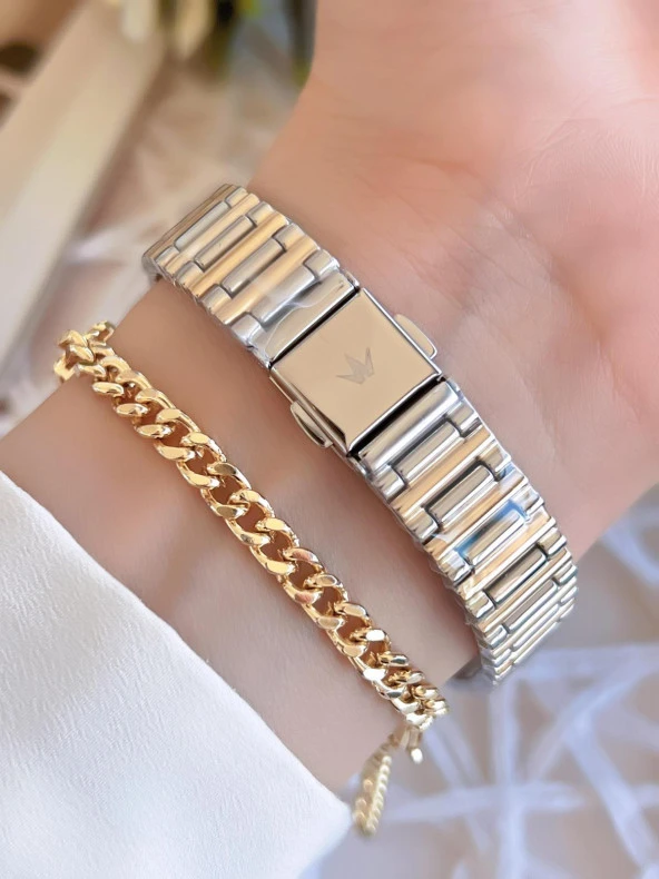 Wesse Elite Çelik Kordon Kararmaz Renk Atmaz Bayan Kol Saati 30Mt Suya Dayanıklı+Bileklik BWWL112105 - Resim 3