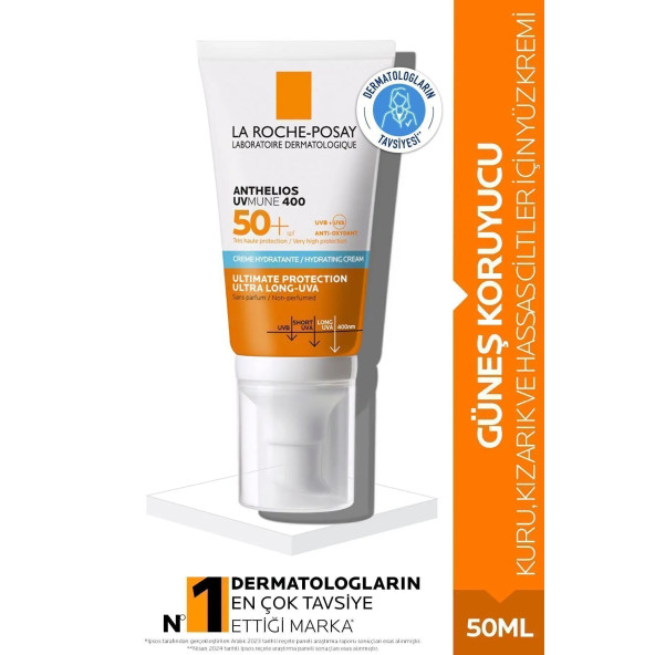 La Roche-Posay Anthelios Uvmune 400 Hydrating 50 Faktör Güneş Kremi 50 ml