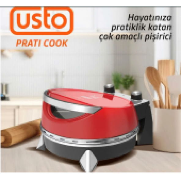 Usto 2855 Prati Cook Çok Amaçlı Pişirici Kırmızı