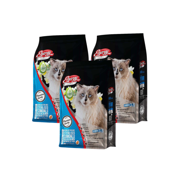 Cat Food Energy 1 kg Somonlu Kısırlaştırılmış Kedi Maması - 3 Adet - 2