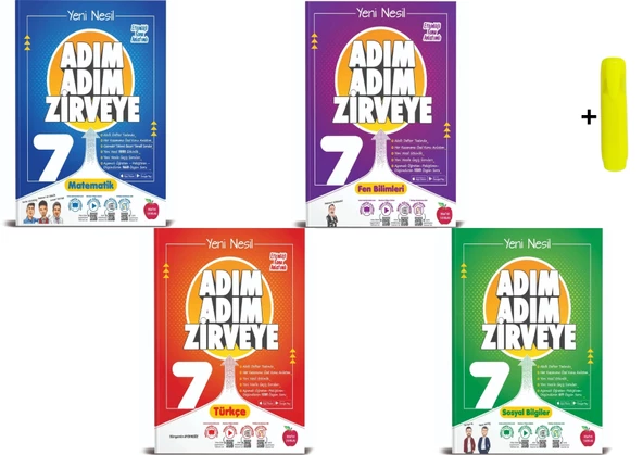 Newton 7. Sınıf Matematik Fen Türkçe Sosyal Adım Adım Zirveye Soru Bankası 4 Kitap Set