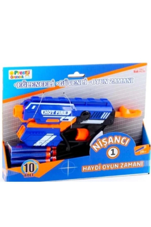 Mavi Sünger Mermi Atan Hot Fire Nişancı Oyuncak Tabanca - 2