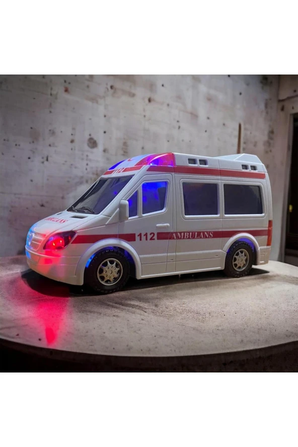 Işıklı Sesli Hareket Özellikli Büyük Boy Ambulans Çocuk Oyuncak Araba Lüx 1. Quality