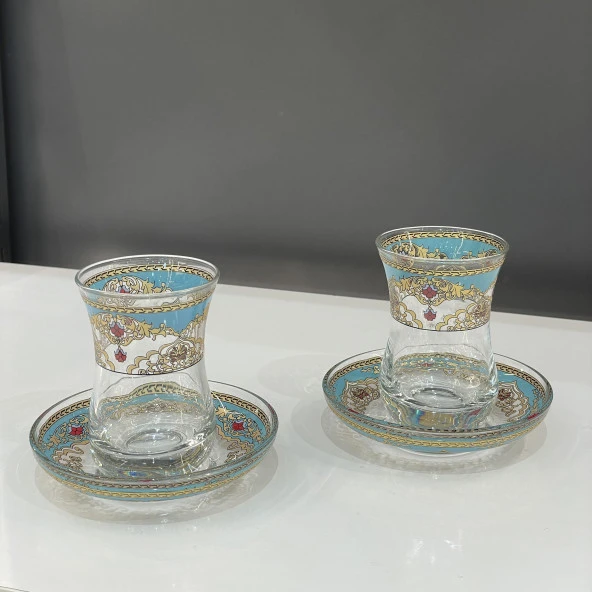 ÇİNİ DESEN 2'Lİ ÇAY BARDAK NO:2 - 2