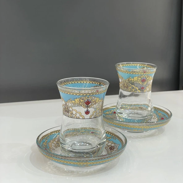 ÇİNİ DESEN 2'Lİ ÇAY BARDAK NO:2 - 3