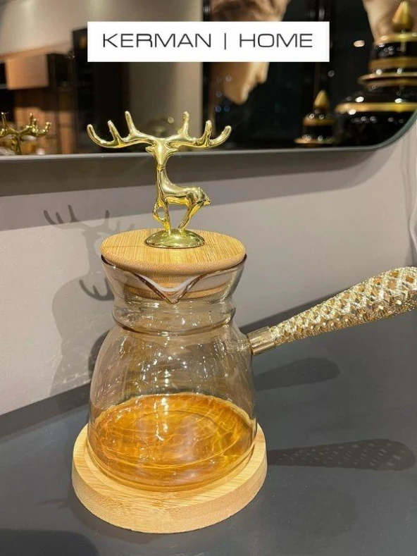 Sembol Festive Borosilikat Cam Cezve 350 ml GLASSART-024