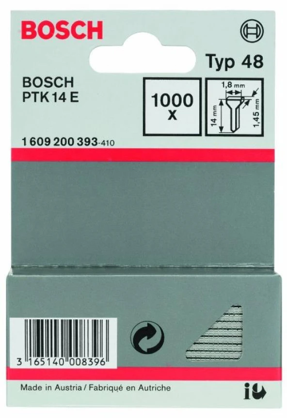 Bosch Zımba Çivisi TYP48 14MM Ptk 14/3,6 V 1000Li