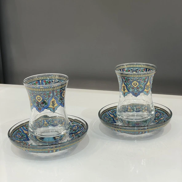 ÇİNİ DESEN 2'Lİ ÇAY BARDAK NO:3 - 3