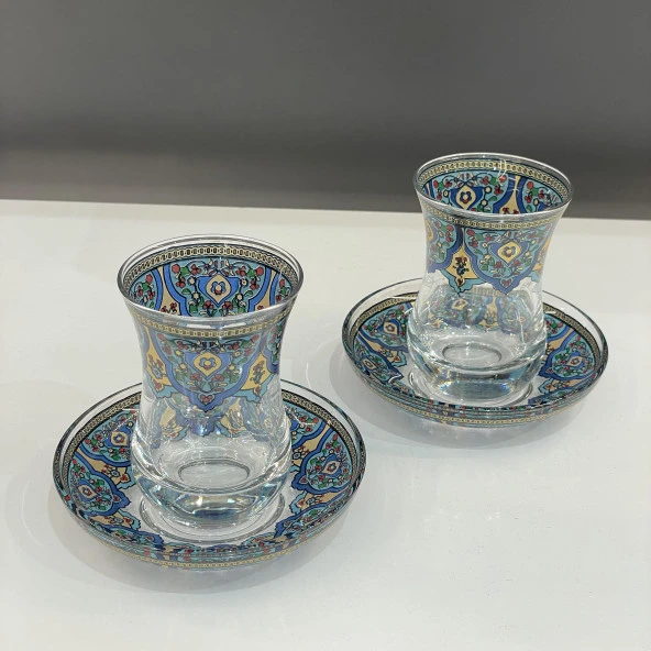 ÇİNİ DESEN 2'Lİ ÇAY BARDAK NO:3 - 4