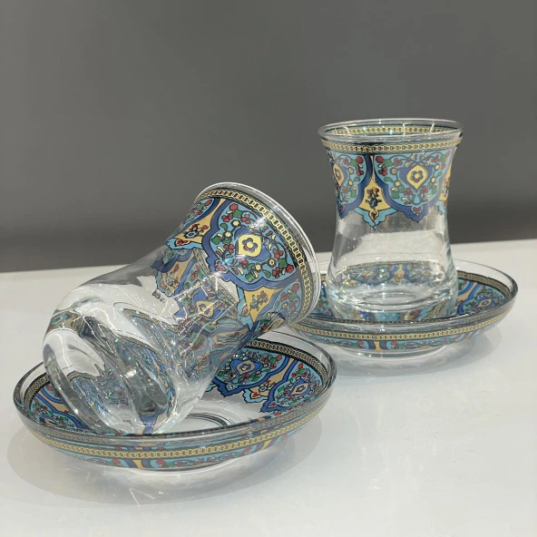 ÇİNİ DESEN 2'Lİ ÇAY BARDAK NO:3 - 6