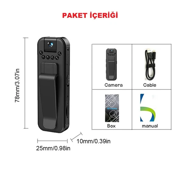 TAŞINABİLİR MİNİ VÜCUT KAMERA - 5