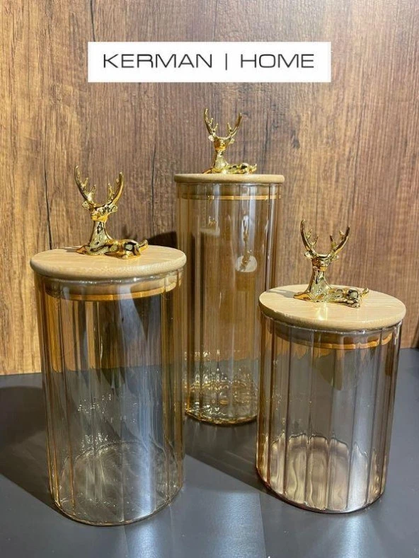 Sembol Deer Cam Küçük Boy Kavanoz 9x9x12 cm GLASSART-012 - 2