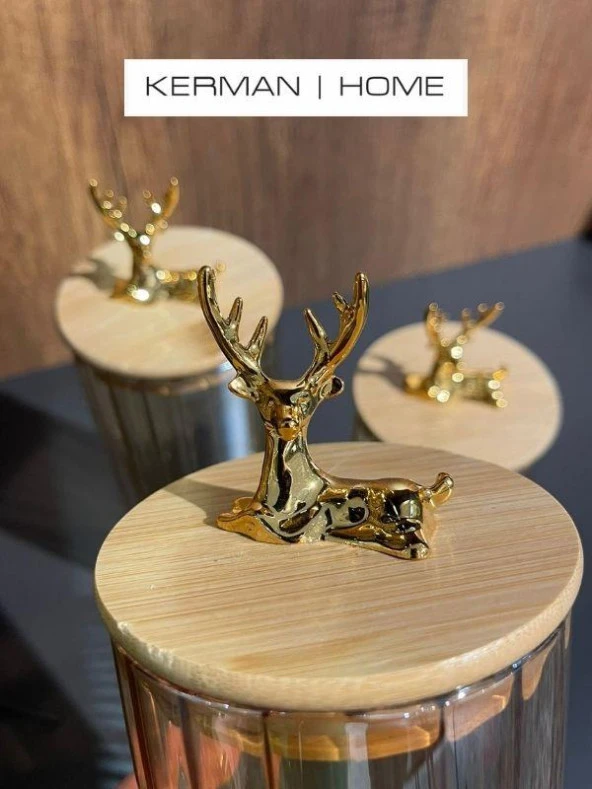 Sembol Deer Cam Küçük Boy Kavanoz 9x9x12 cm GLASSART-012 - 3