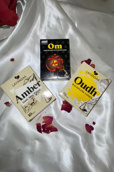 Organik Tütsü Seti Geri Akış Back Flow Şelale 3d Tütsü Doğal Kokulu Aum Om Audh - Resim 3