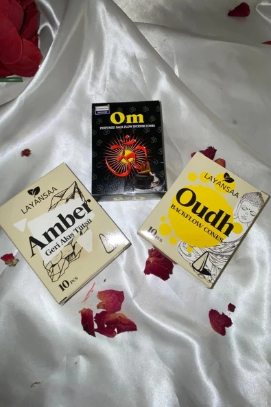 Organik Tütsü Seti Geri Akış Back Flow Şelale 3d Tütsü Doğal Kokulu Aum Om Audh - Resim 5