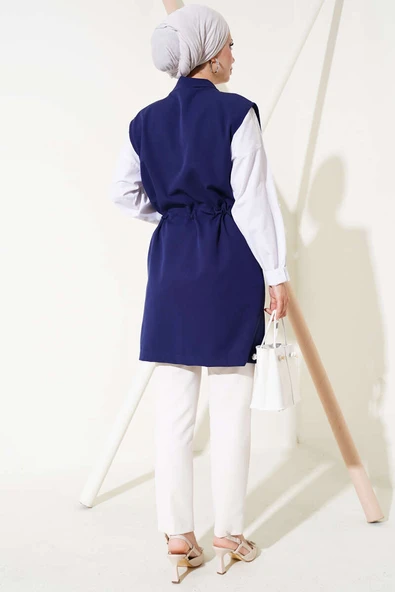 Sahte Cepli Tünelli Yelek Lacivert - 3