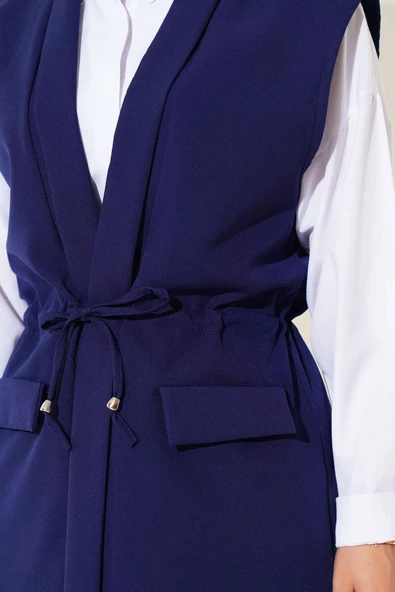 Sahte Cepli Tünelli Yelek Lacivert - 4