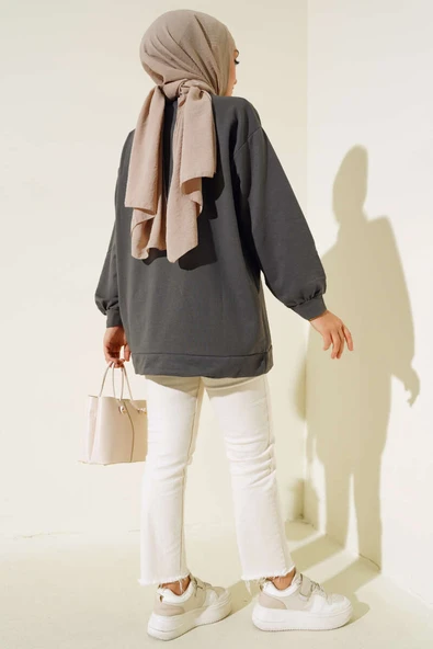 İki İplik Düz Tunik Antrasit - Resim 3