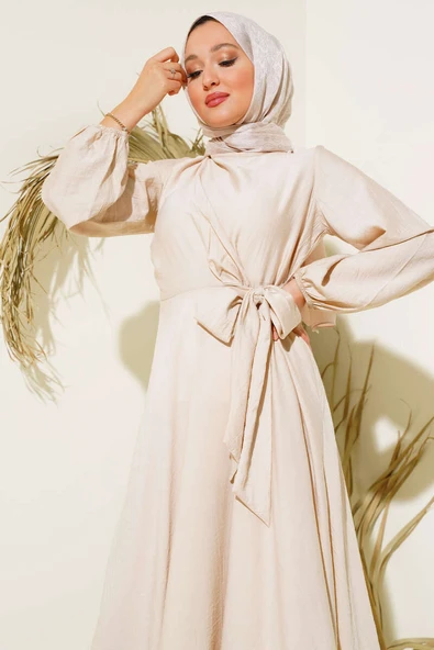 Önü Bağlamalı Elbise Taş - Resim 2