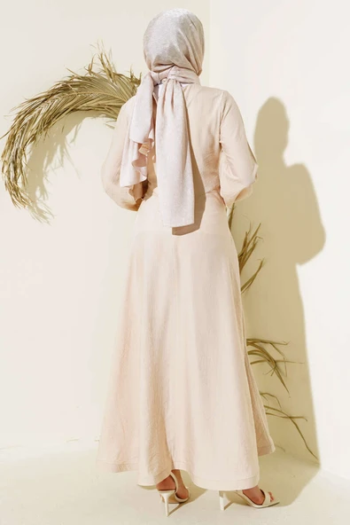 Önü Bağlamalı Elbise Taş - Resim 3