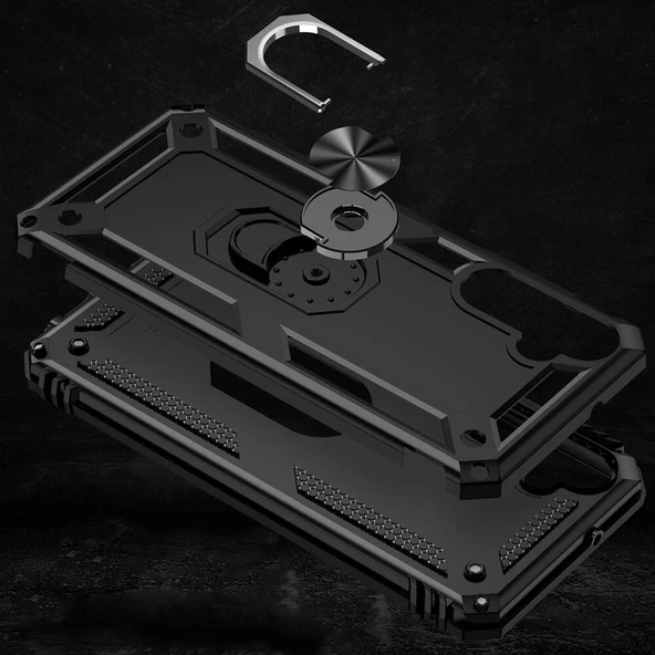 Samsung Galaxy A05S Kılıf Vega Tank Sert Yüzüklü Standlı Zırh Koruma Kapak - Resim 11