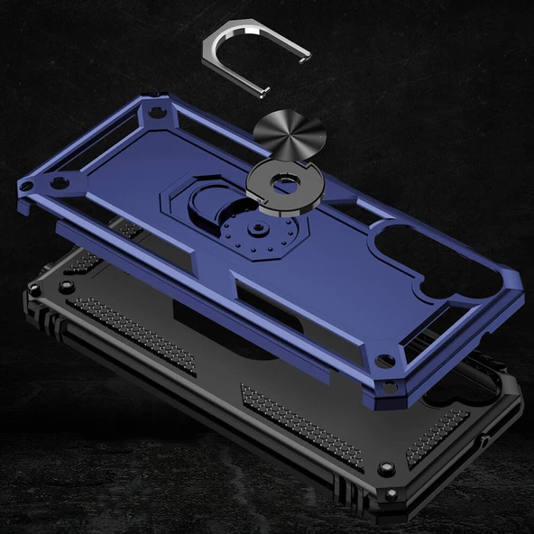 Samsung Galaxy A05S Kılıf Vega Tank Sert Yüzüklü Standlı Zırh Koruma Kapak - Resim 12